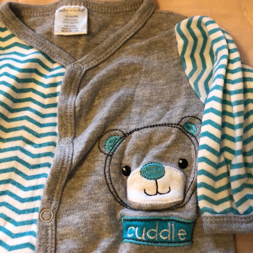 Adorable bear cuddle onesie